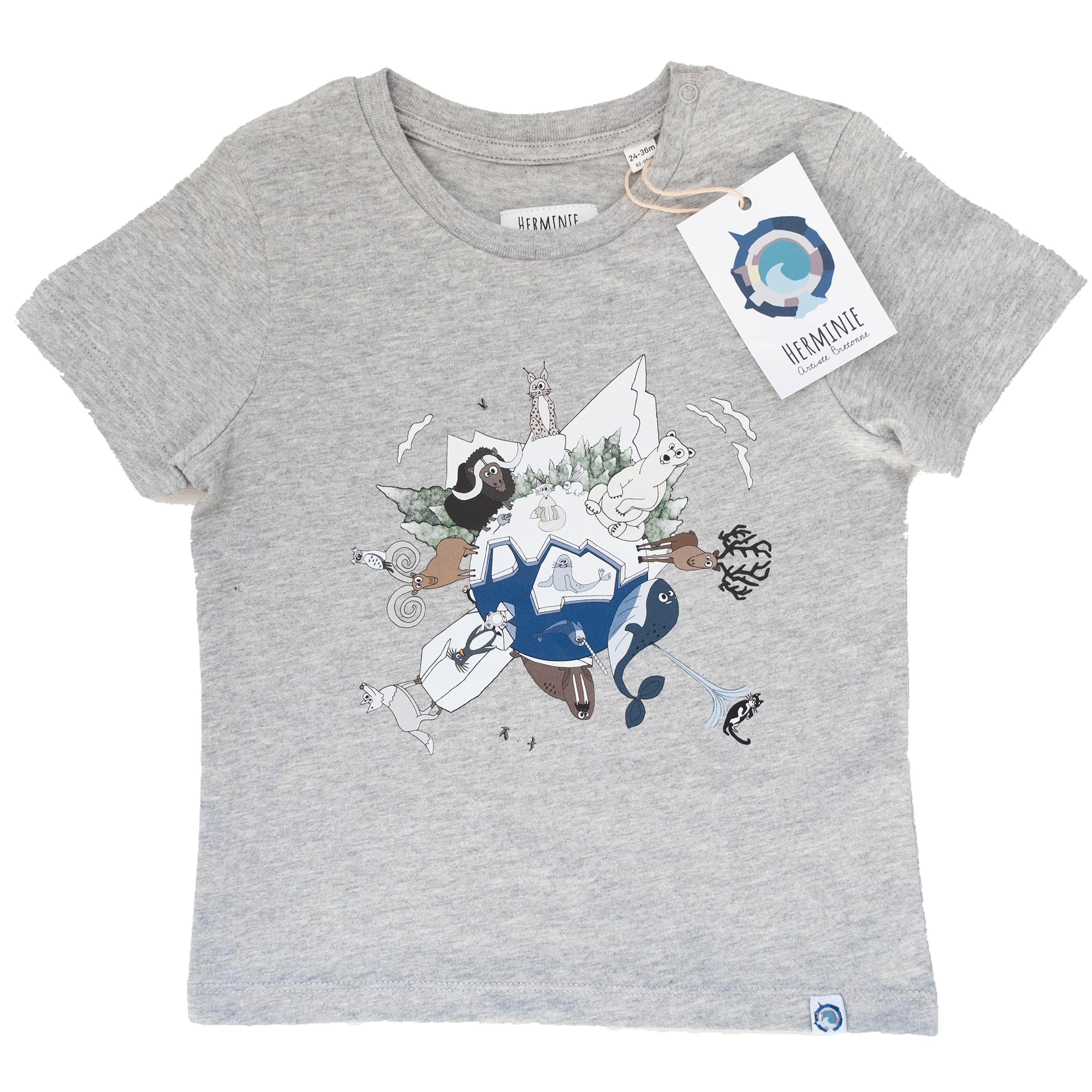 T-shirt Gris – Pôle Nord ( 24-36 mois )