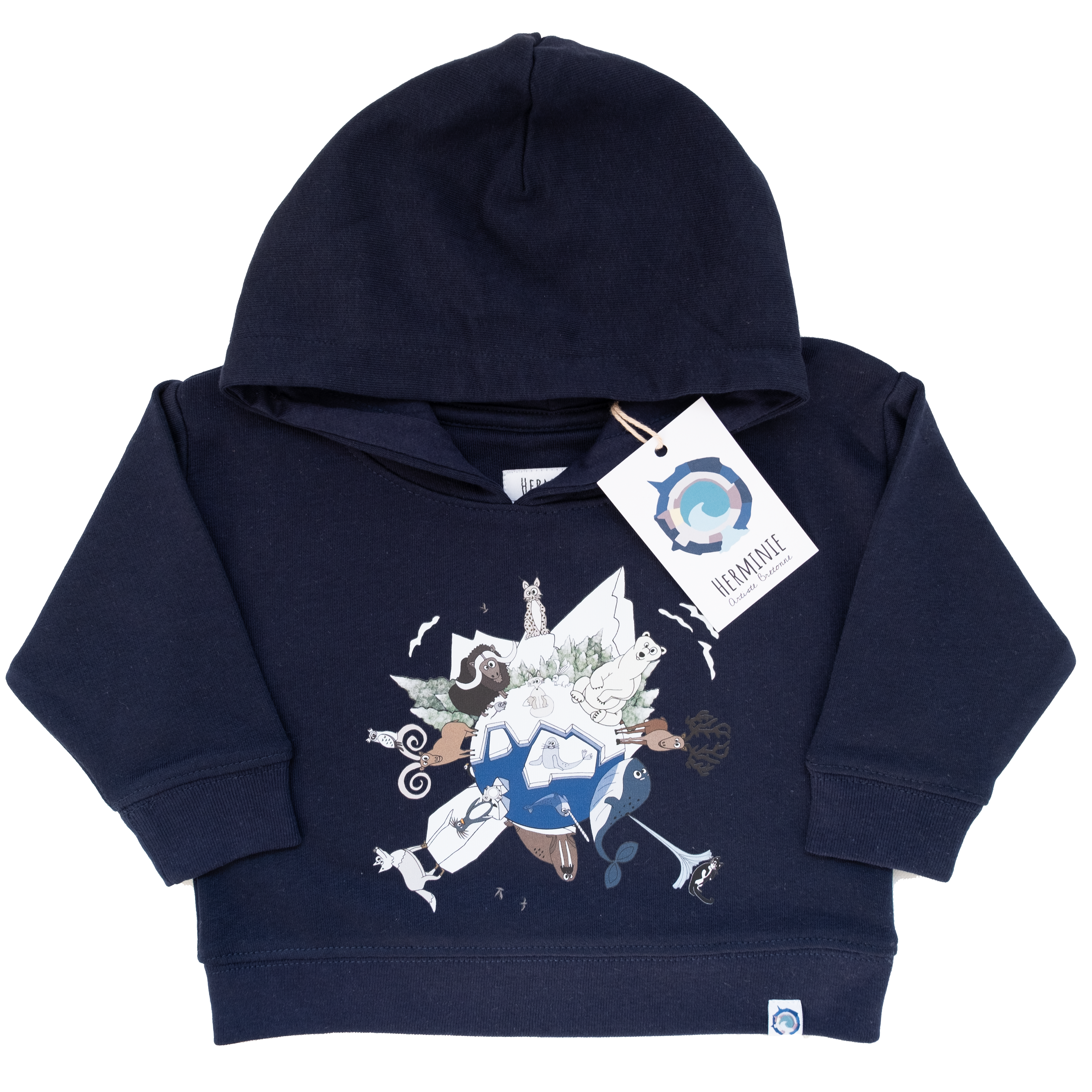 Sweat Bleu Marine – Pôle Nord (12–18 mois)