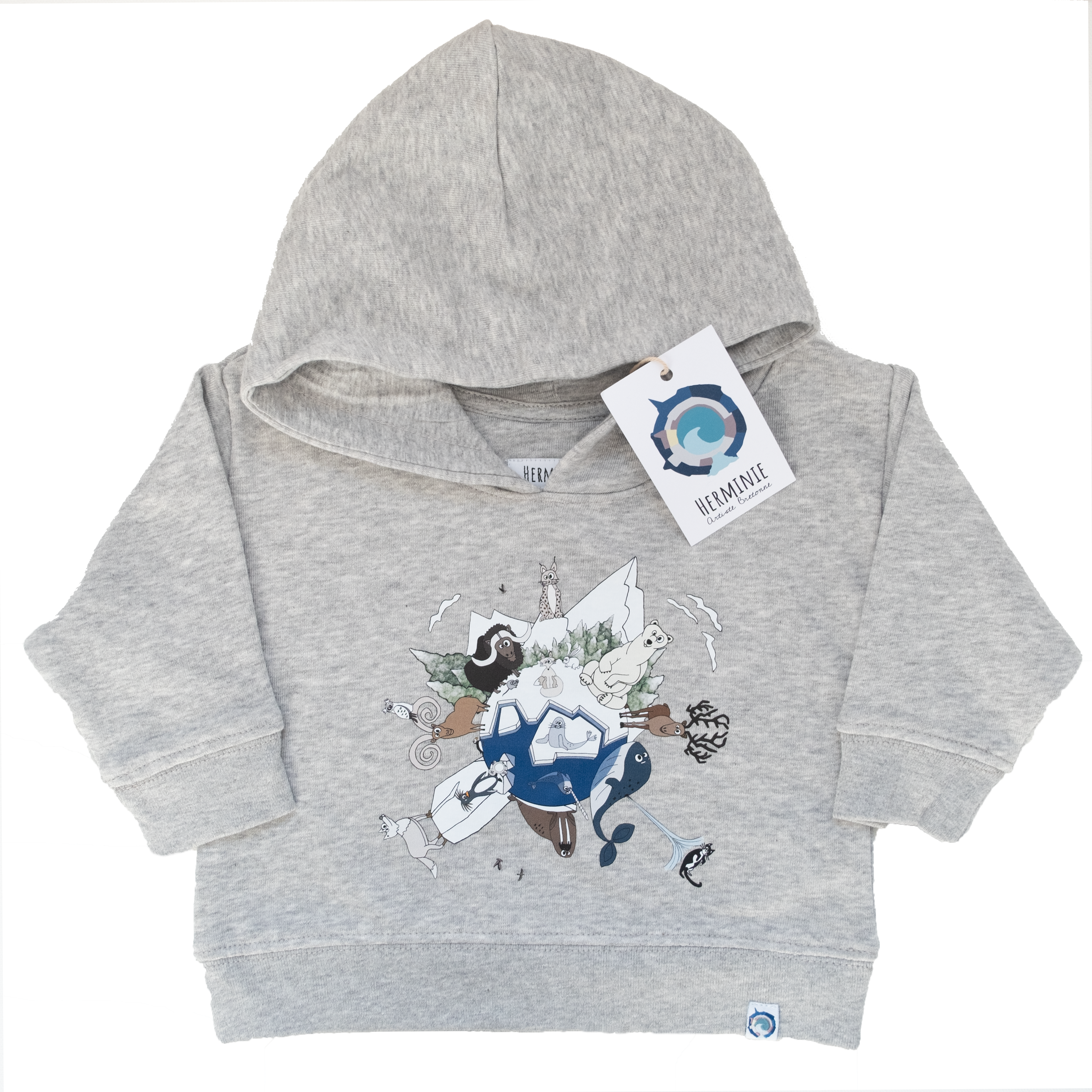 Sweat Gris – Pôle Nord (12–18 mois)